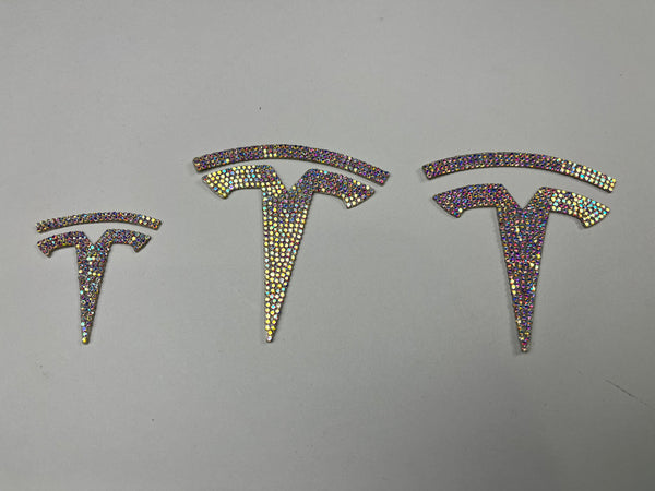 Tesla Model 3 T-Logo Diamant Aufkleber 3er-Set