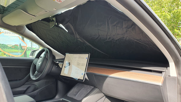 Privacy Shield / Sonnenschutz für Tesla Model 3 - Windschutzscheibe - Einteilig, E-Mobility Shop