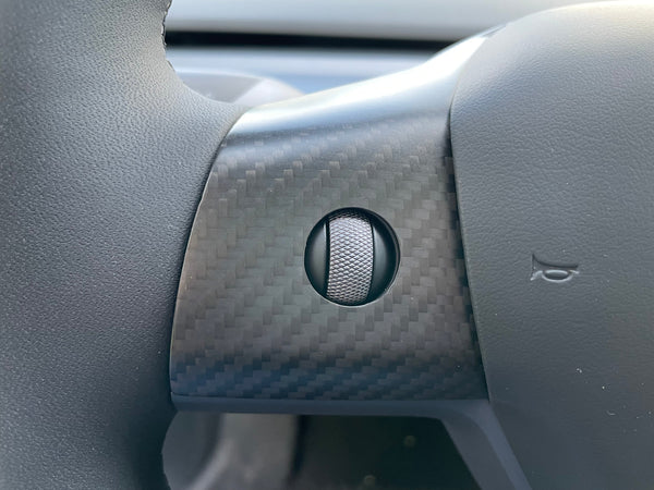 Tesla Model 3 und Y - Echt-Carbon Lenkradabdeckung - 3-teiliges Set