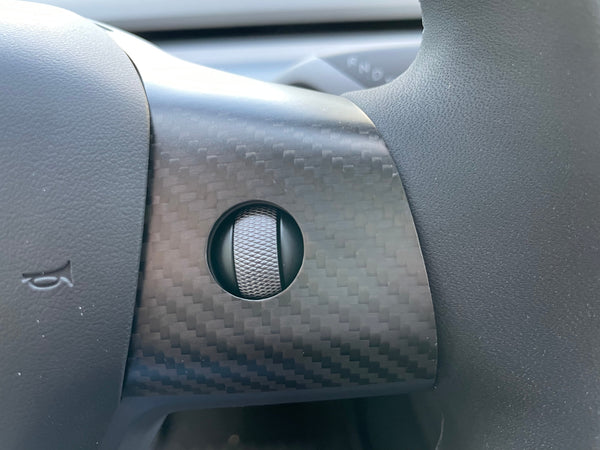 Tesla Model 3 und Y - Echt-Carbon Lenkradabdeckung - 3-teiliges Set