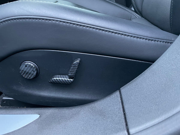 Tesla Model S and X - Cover for the seat adjustment in carbon look