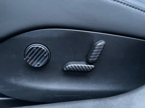 Tesla Model S and X - Cover for the seat adjustment in carbon look