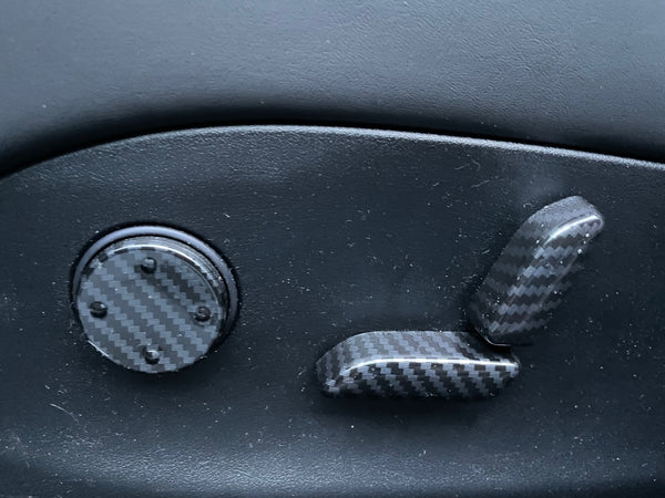 Tesla Model S and X - Cover for the seat adjustment in carbon look