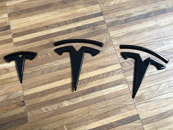 T-Logo Set für vorne, hinten und Lenkrad für Model 3 - Kappen